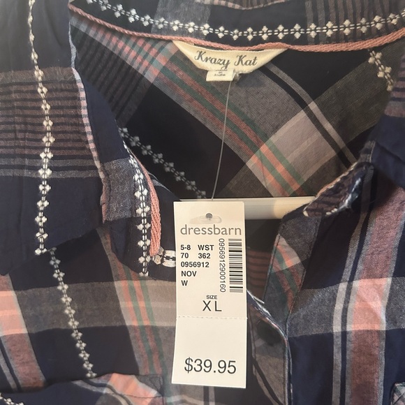 NWT Ladies Flannel from the Dress Barn. Size XL. Blue/pink - Picture 2 of 5